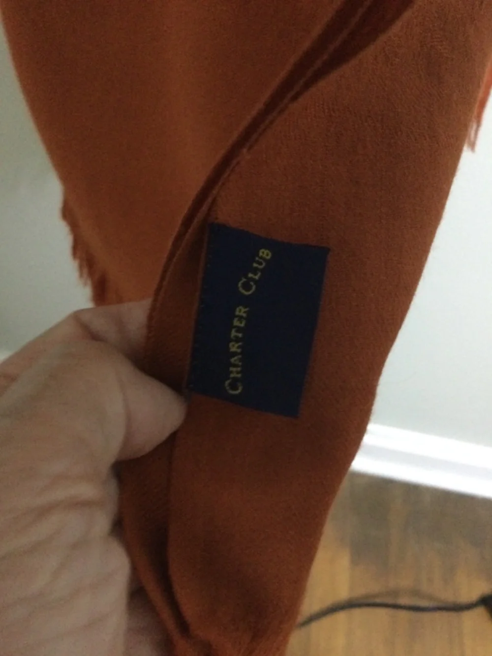 Charter Club Burnt Orange Paisley Pattern Wool Scarf/Wrap